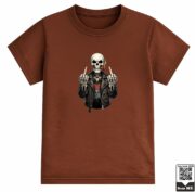 Kids Rebel Biker Skeleton Graphic T-Shirt - Image 6
