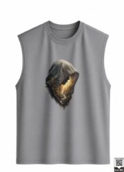 Hooded Forest Silhouette Sleeveless Vest - Image 8