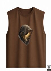 Hooded Forest Silhouette Sleeveless Vest - Image 10