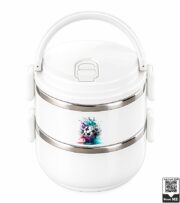 Splatter Football Art Insulated Double-Layer Lunch Box - Image 9