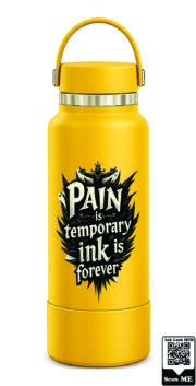 Pain Is Temporary Ink Is Forever Stainless Steel Water Bottle - Image 7