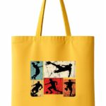 Retro Soccer Player Action Panels Tote Bag