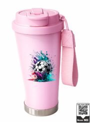 Vibrant Soccer Splash Stainless Steel Travel Mug - Image 4