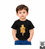 Cute Bear on Wooden Sign Kids T-Shirt - Image 5