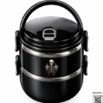 Rebellious Skeleton Biker Insulated Double-Layer Lunch Box