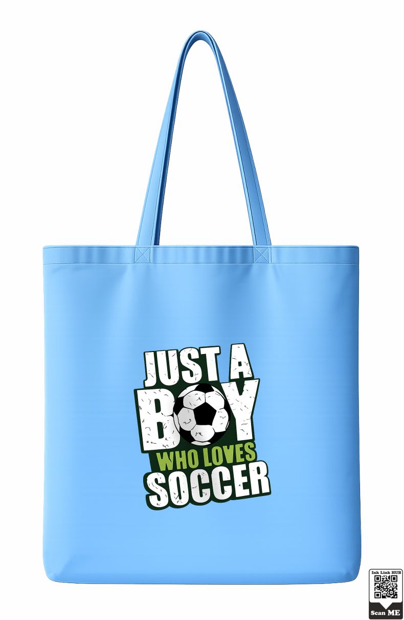 Group of 2 Objects (91) Just A Boy Who Loves Soccer Tote Bag - Image 1