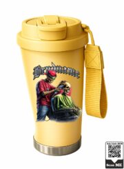 Skeleton Barber Shop Stainless Steel Travel Mug - Image 4