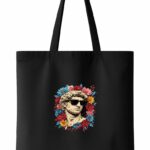 Cool Greek Statue With Sunglasses Floral Tote Bag