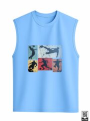 Football Silhouettes Collage Sleeveless Vest - Image 6