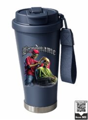 Skeleton Barber Shop Stainless Steel Travel Mug - Image 6