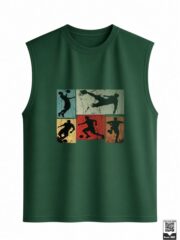 Football Silhouettes Collage Sleeveless Vest - Image 7