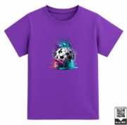 Kids Soccer Paint Splash Graphic T-Shirt - Image 3