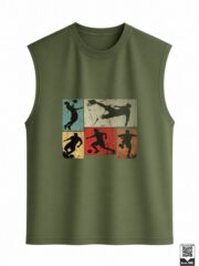 Football Silhouettes Collage Sleeveless Vest - Image 8
