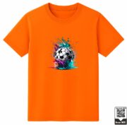 Kids Soccer Paint Splash Graphic T-Shirt - Image 4