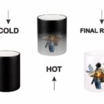Dreamer Double Exposure Sunset and Birds Heat-Changing Magic Coffee Mug
