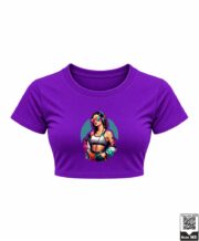 DJ Girl Neon Sunglasses Crop Top - Image 2