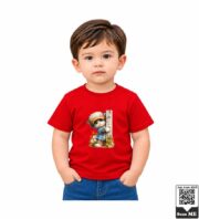 Cute Cat Peekaboo Kids Purple Crew Neck T-Shirt - Image 3