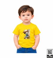Cute Cat Peekaboo Kids Purple Crew Neck T-Shirt - Image 6