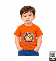 Great Job Motivational Star Kids Purple Crew Neck T-Shirt - Image 3