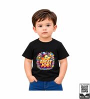 Great Job Motivational Star Kids Purple Crew Neck T-Shirt