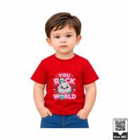 You Rock My World Cute Rock Kids Orange Crew Neck T-Shirt