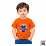 Coffee Fuels My Soul Cute Cat Space Kids Purple Crew Neck T-Shirt