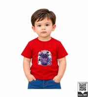 Coffee Fuels My Soul Cute Cat Space Kids Purple Crew Neck T-Shirt - Image 3