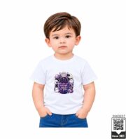 Coffee Fuels My Soul Cute Cat Space Kids Purple Crew Neck T-Shirt - Image 5