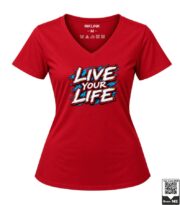 Live Your Life Motivational Women's Heather Grey V-Neck T-Shirt - Image 2
