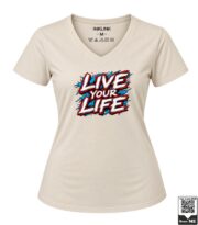 Live Your Life Motivational Women's Heather Grey V-Neck T-Shirt - Image 6