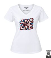 Live Your Life Motivational Women's Heather Grey V-Neck T-Shirt - Image 8