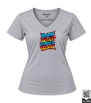 Born to Sleep Forced to Work Funny Women's Red V-Neck T-Shirt - Image 3