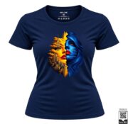 Dual Face City and Blue Portrait Women's T-Shirt - Image 2