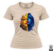 Dual Face City and Blue Portrait Women's T-Shirt - Image 3