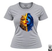 Dual Face City and Blue Portrait Women's T-Shirt - Image 7