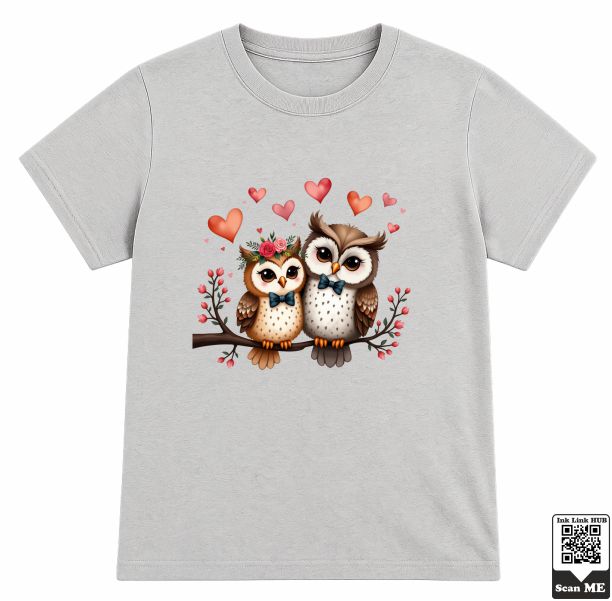 hh (8) Cute Couple Owls T-Shirt - Image 1