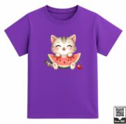 Cat Eating Watermelon T-Shirt - Image 3