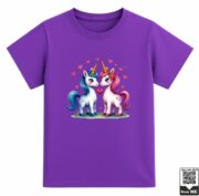 Cute Couple Unicorns T-Shirt - Image 2