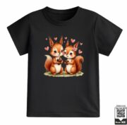 Cute Couple Squirrels T-Shirt - Image 2