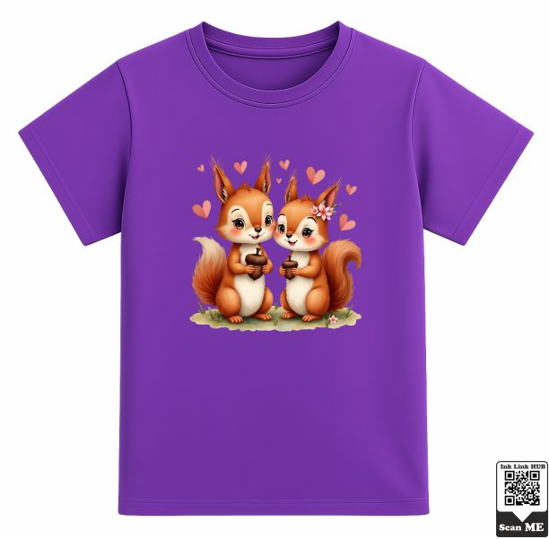 n (2) Cute Couple Squirrels T-Shirt - Image 1