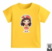 Cute Girl With Flowers T-Shirt - Image 10
