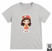 Cute Girl With Flowers T-Shirt - Image 8