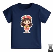 Cute Girl With Flowers T-Shirt - Image 9