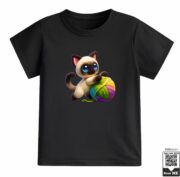 Knitted Cat With Yarn T-Shirt - Image 2
