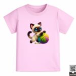 Knitted Cat With Yarn T-Shirt