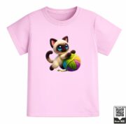 Knitted Cat With Yarn T-Shirt