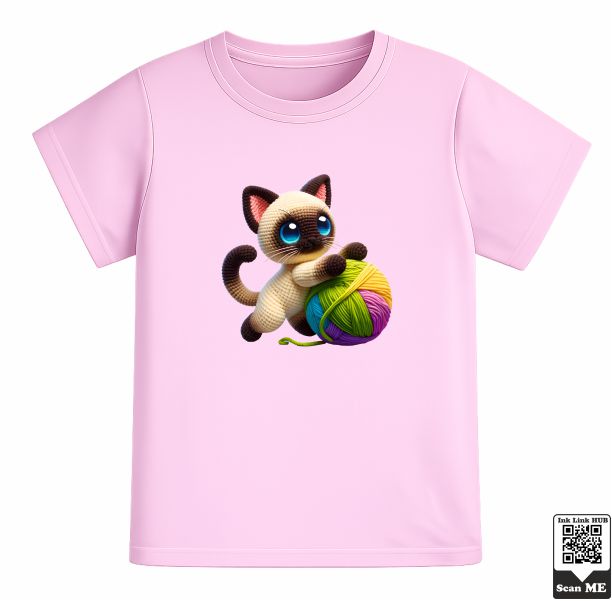 p (4) Knitted Cat With Yarn T-Shirt - Image 1