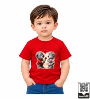 Sweet Teddy Couple Kids T-Shirt - Image 3