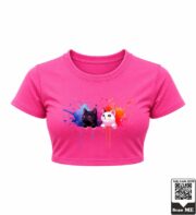 Watercolor Cats Crop Top - Image 5