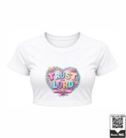 Trust the Lord Grey Crop Top - Image 3